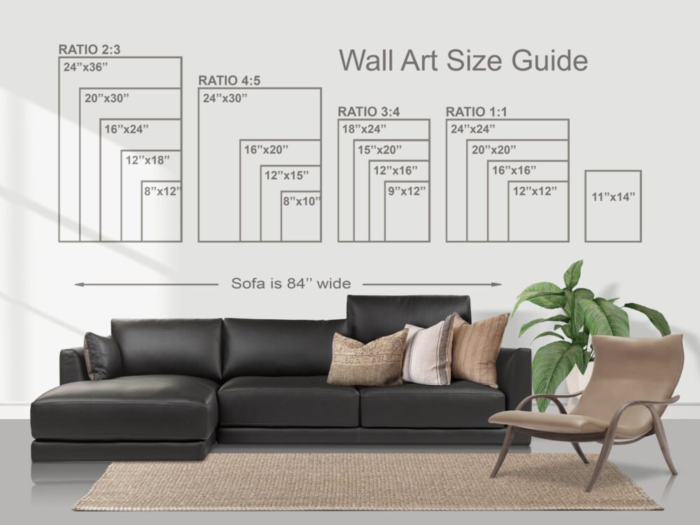 Vertical frame size mockup