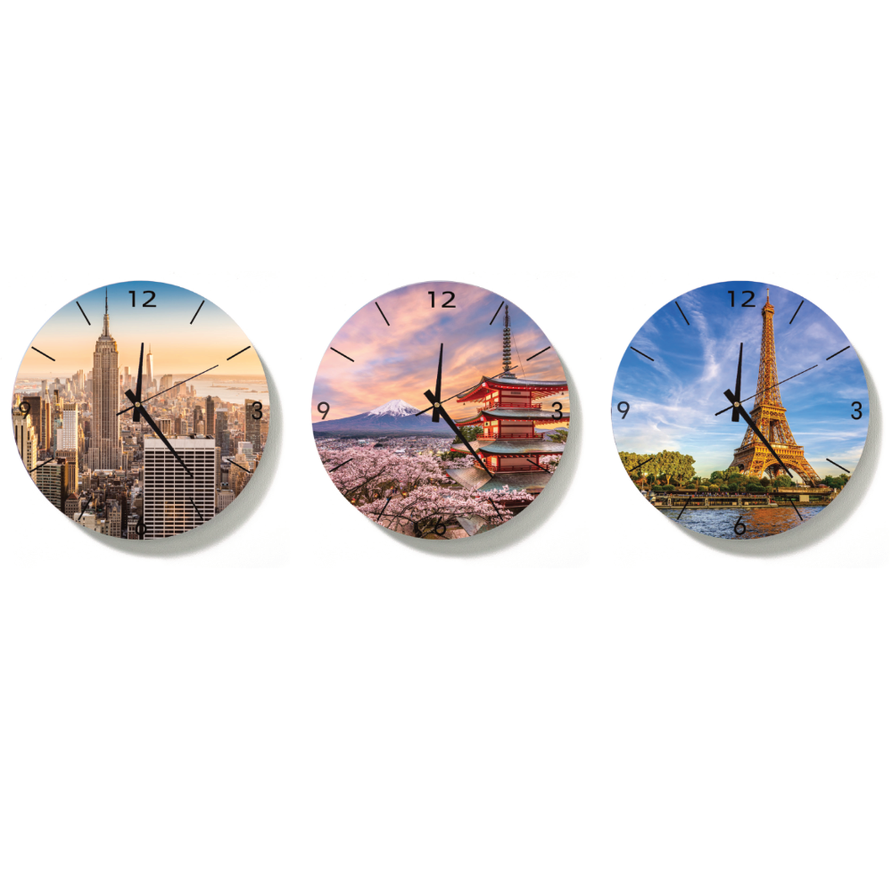 Travel Wall Clocks Collection - printing solutions
