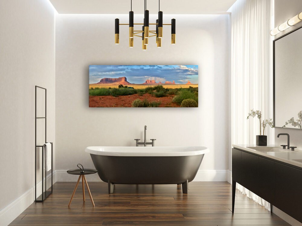 Panorama of Monument Valley in bathroom