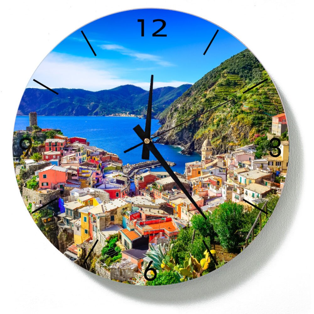 Acrylic Clock of Village Vernazza In Cinque Terre
