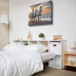 canvas of White horse in Camargue in bedroom