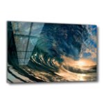 Ocean Wave - Sunset On The Beach - HD Metal Print