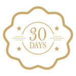 30 days return icon in gold color