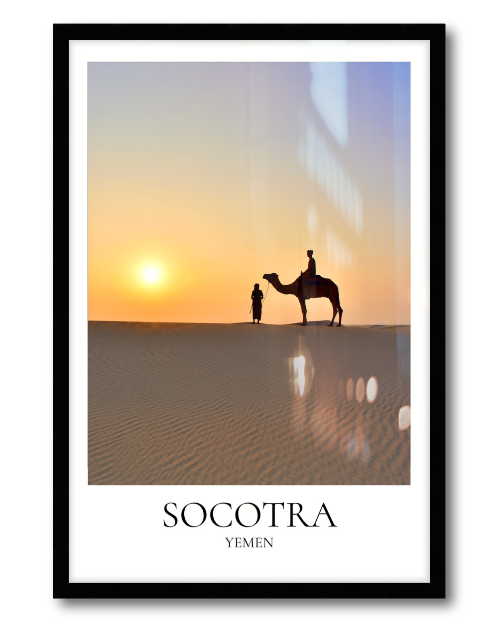poster of a chamel with location at the bottom wher you read Socotra Yemen
