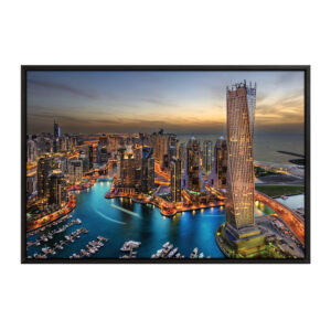 Dubai Framed Canvas Black 24x16 - printmyjourney.com - Montreal, Canada