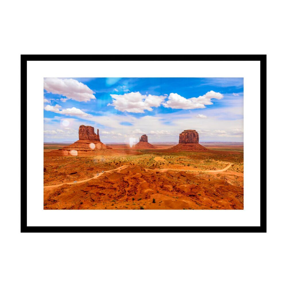 Monument Valley Art Print Framed Mat Black 24x16 - printmyjourney.com - Montreal