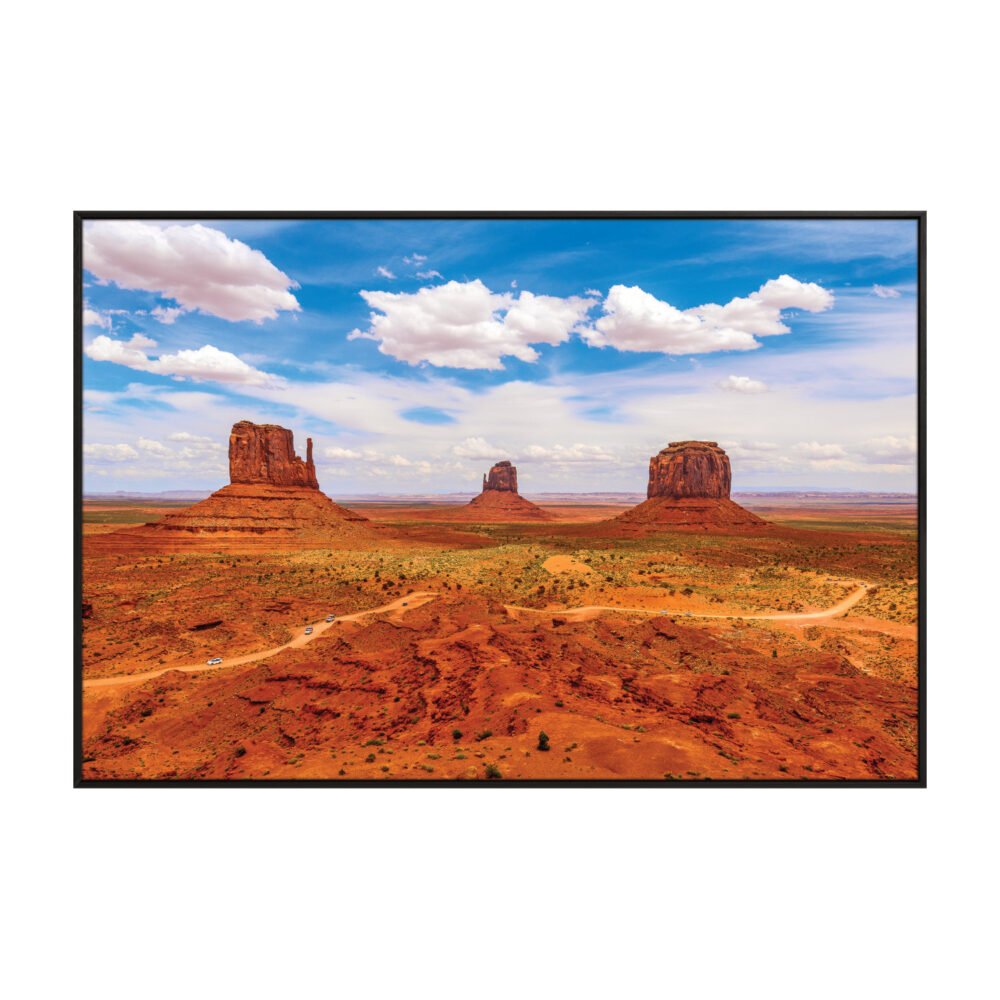 Monument Valley Framed Canvas Black 48x32 - printmyjourney.com - Montreal