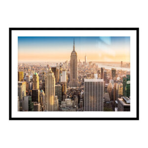 New York Art Print Framed Mat Black 36x24 - printmyjourney.com - Montreal