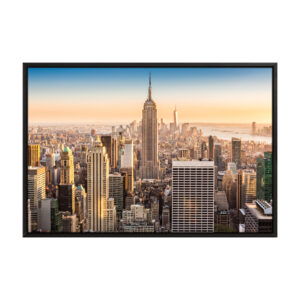 New York Framed Canvas Black 24x16 - printmyjourney.com - Montreal