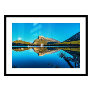 Vermilion Lake Art Print Framed Mat Black 24x16 - printmyjourney.com - Montreal, Canada