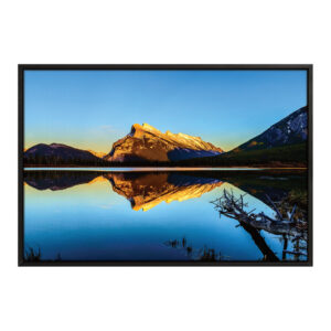 Vermilion Lake Sunset Framed Canvas Black 24x16 - printmyjourney.com - Montreal, Canada