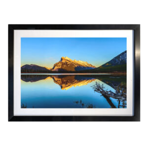 Vermilion Lake Sunset Panel Black 24x16 - printmyjourney.com - Montreal, Canada