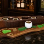Four Ball Wooden Case (With 4 Shot Glasses) | By our Calgary woodworker